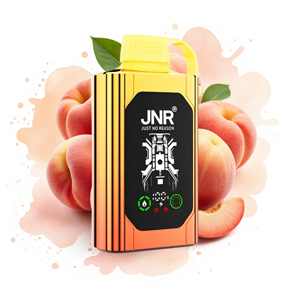 JNR Shisha Hookah Box 20500 Puffs HD Display 1000mAh 25ml Dual Mesh Coil Type-C Juicy Peaches