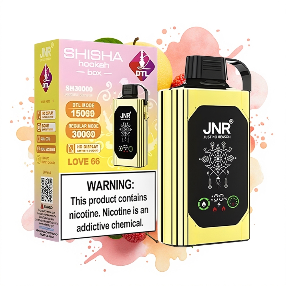 JNR Shisha Hookah Box 20500 Puffs HD Display 1000mAh 25ml Dual Mesh Coil Type-C Love 66