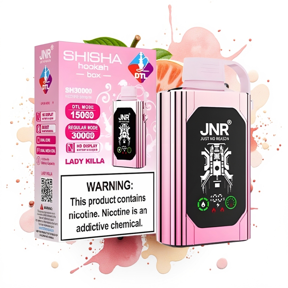JNR Shisha Hookah Box 20500 Puffs HD Display 1000mAh Type-C Quick Charge Lady Killa