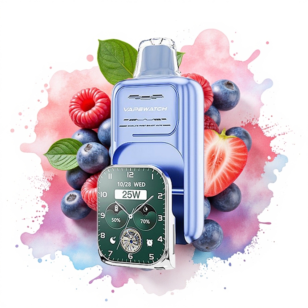 JNR VapeWatch 30000 Puffs 19mL 5% Blue Razz Ice Dual Mesh Coil Type-C