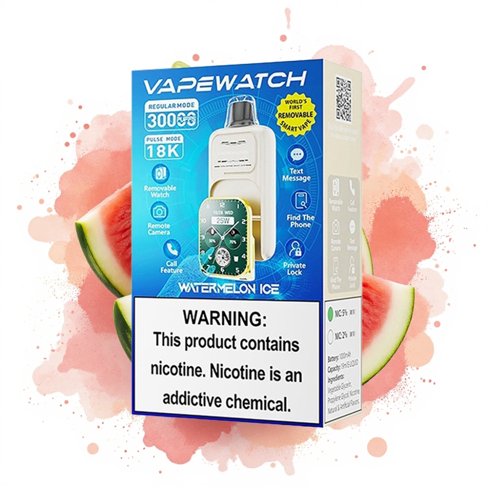 JNR VapeWatch 30000 Puffs 19mL 5% Dual Mesh Coil Watermelon Ice