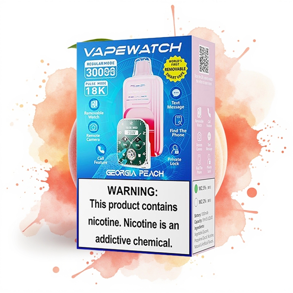 JNR VapeWatch 30000 Puffs 19mL 5% Dual Mesh Georgia Peach