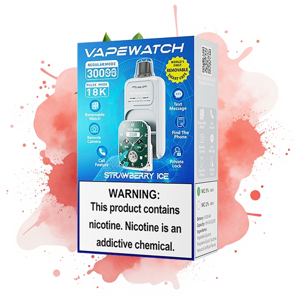 JNR VapeWatch 30000 Puffs 19mL 5% Dual Mesh Strawberry Ice