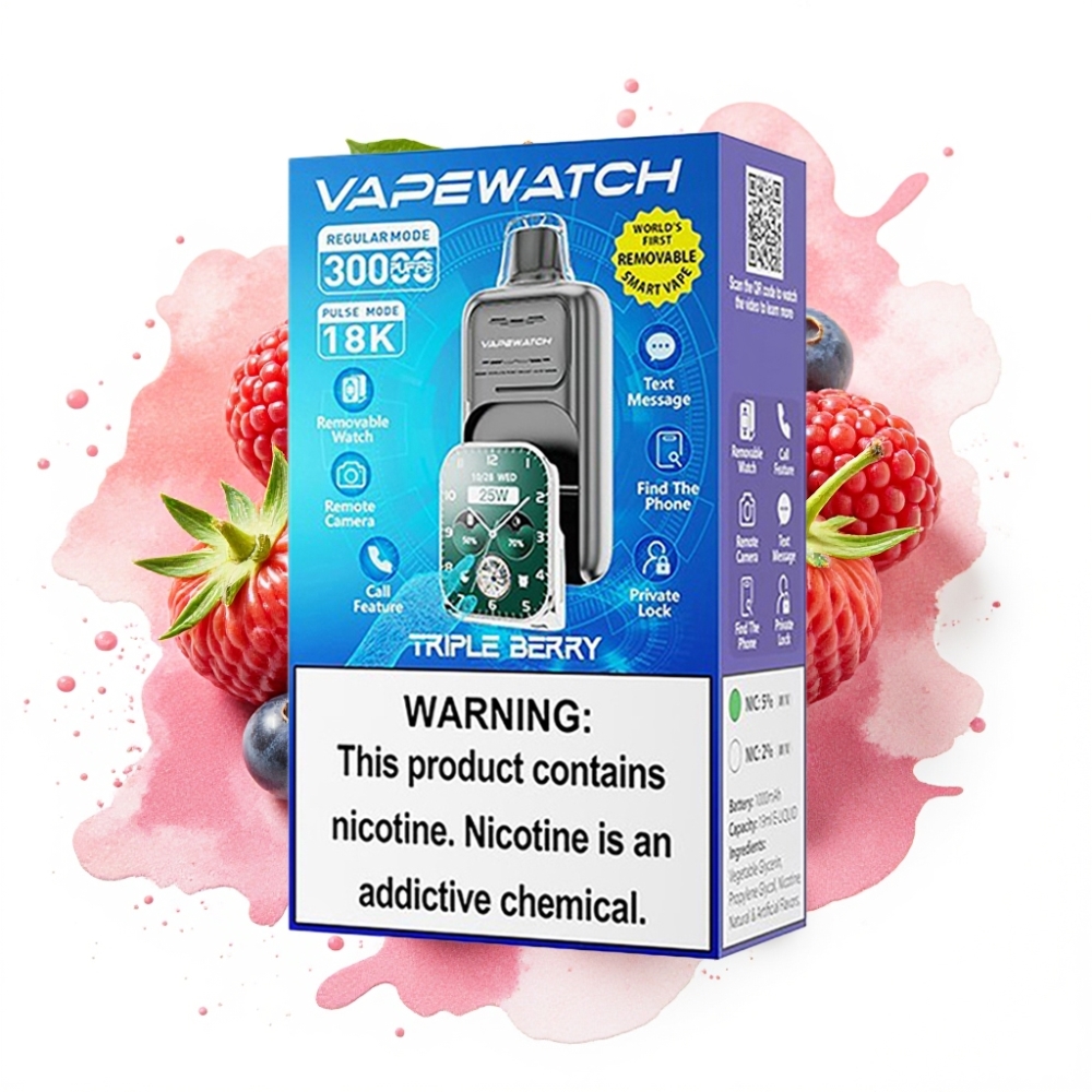 JNR VapeWatch 30000 Puffs Triple Berry 19mL 5% Dual Mesh Type-C